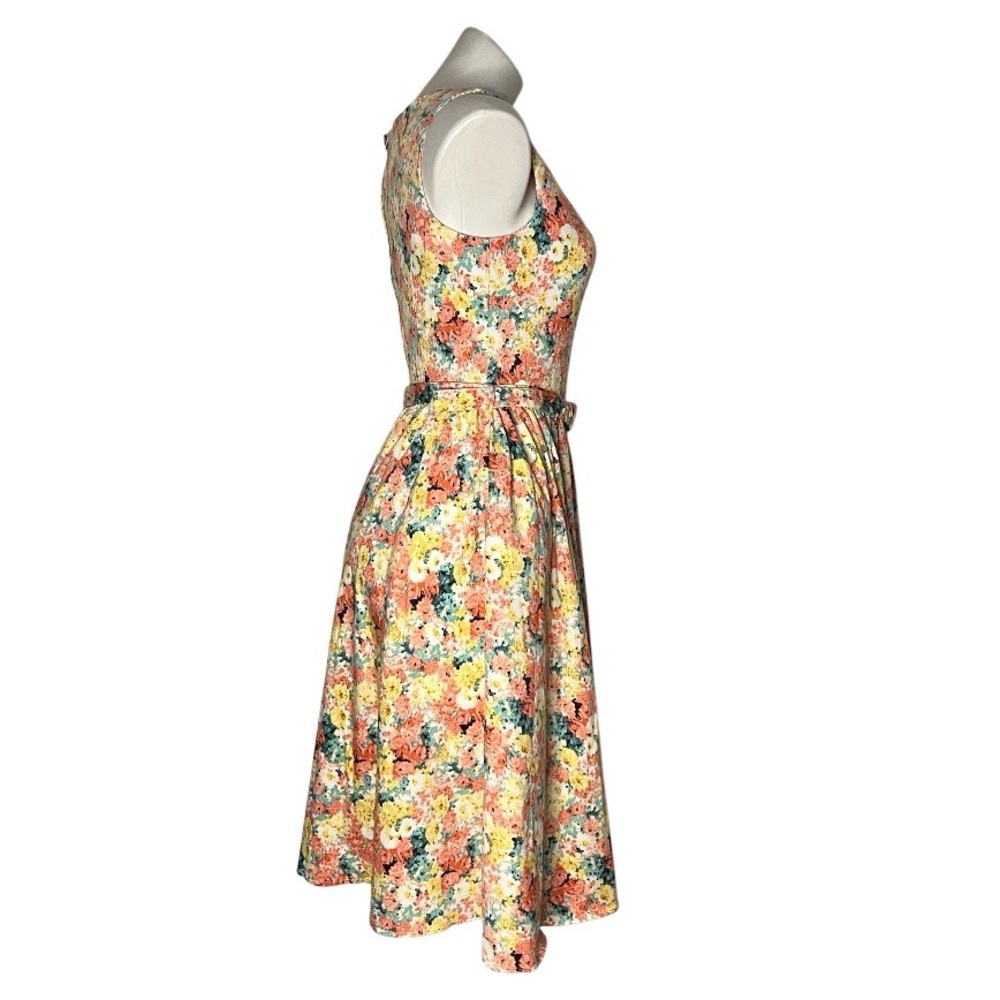 VOODOO VIXEN Floral Dress Fit & Flare Sleeveless Retro Pin Up Size Medium - Picture 4 of 12